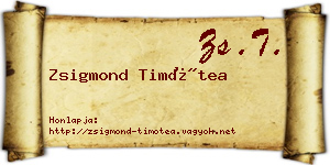 Zsigmond Timótea névjegykártya